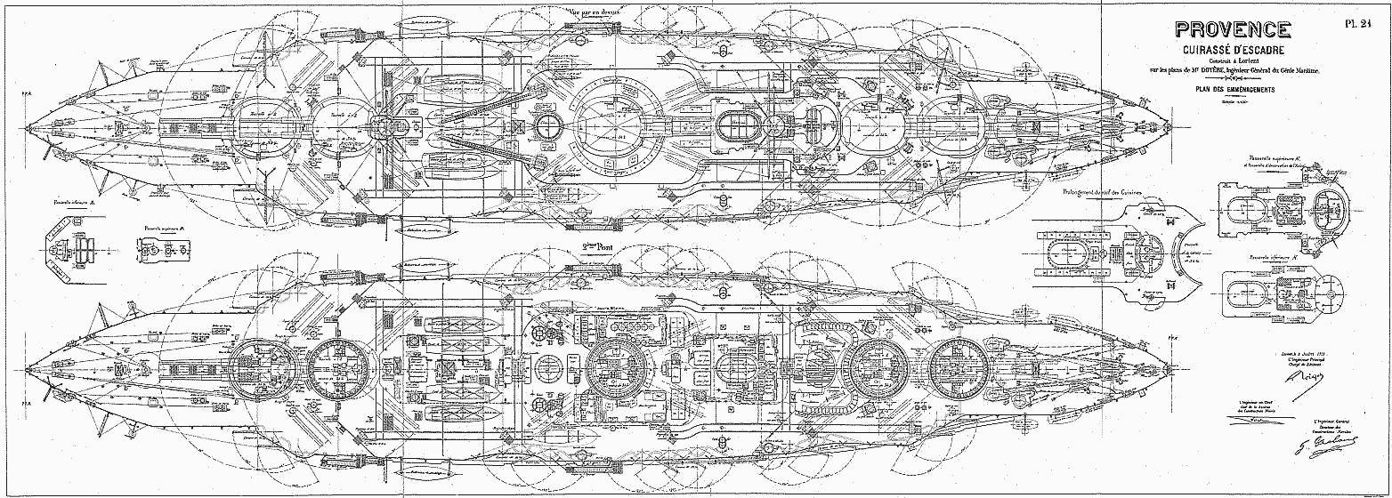 法国战舰普罗旺斯1913年版本原始设计图